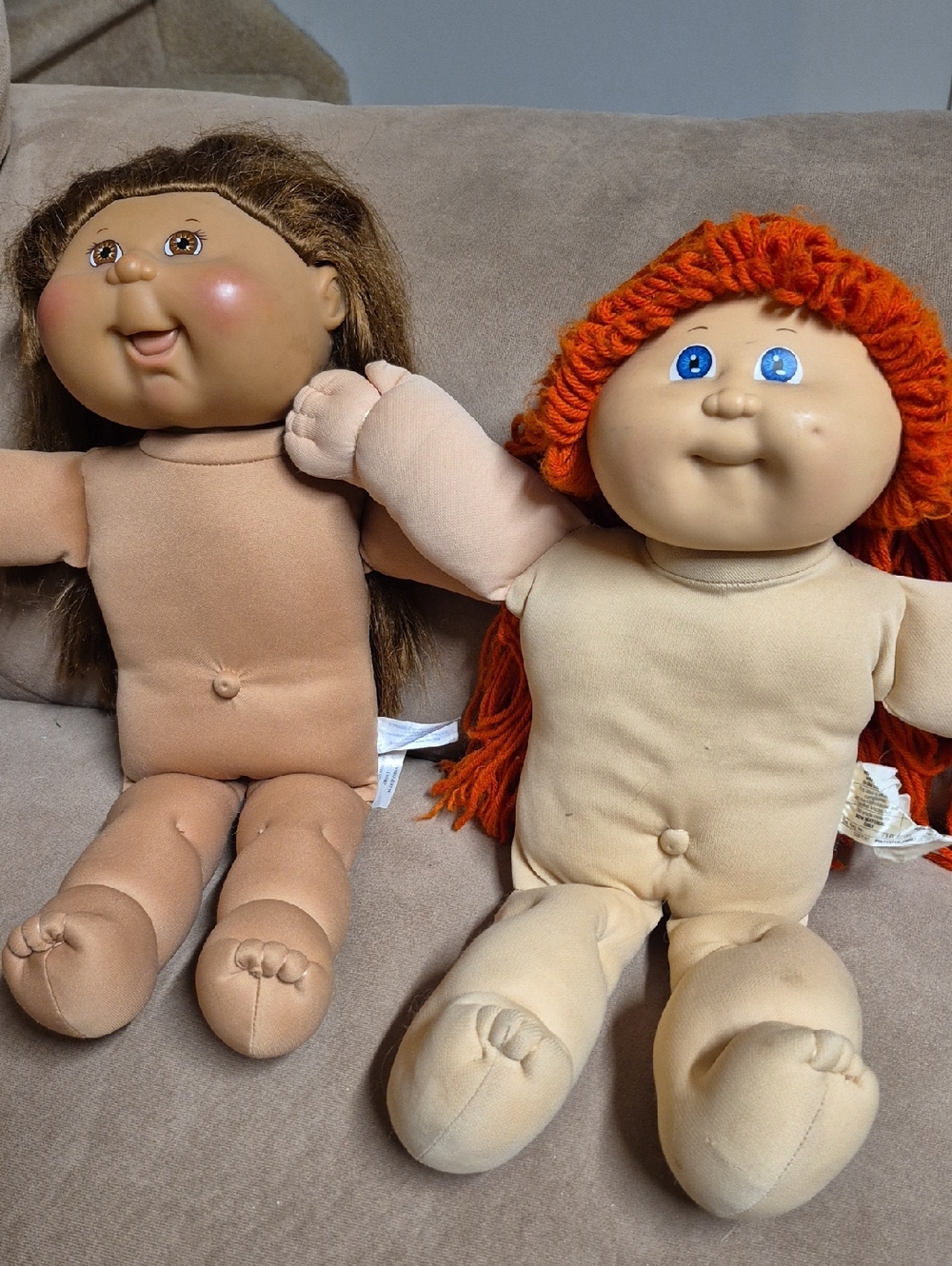 Pair Of 2 Vintage Cabbage Patch Dolls 2004 & 1982 No Clothes Included.